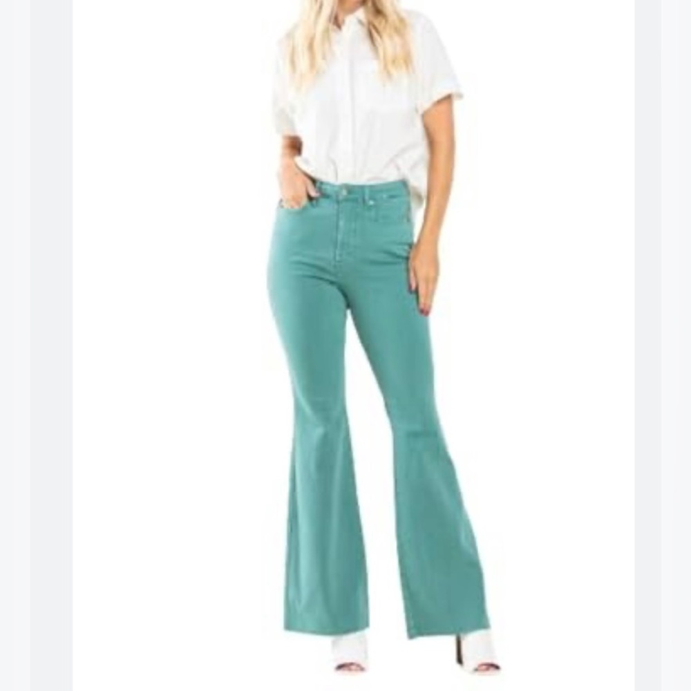 Judy Blue Teal High-Rise Flare Jeans NWT